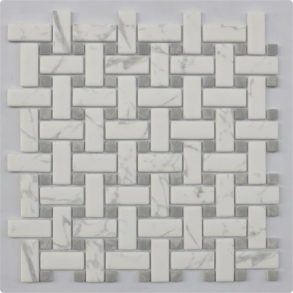 Arabescato Basketweave - glass tile